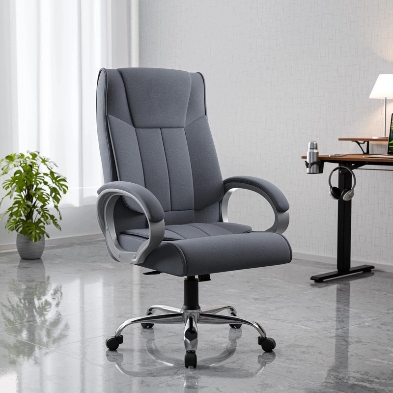 GREEN SOUL Kiev Orthopedic Office Chair | Ergonomic Design with Rocking Function Fabric Office Executive Chair (Grey, DIY(Do-It-Yourself))